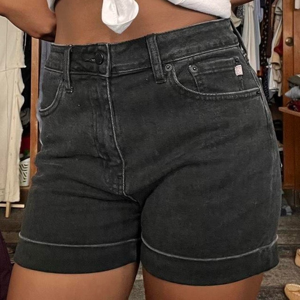 High waisted black shorts